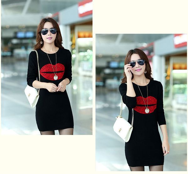 autumn and winter new printed casual dresses korean style long-sleeved mid-length ladies round neck sweater dress, Black;gray
autumn and winter new printed casual dresses korean style long-sleeved mid-length ladies round neck sweater dress, Black;gray