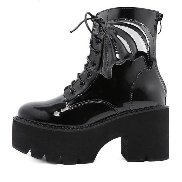 angel wing women ankle high heels patent leather womens shoes platform boots female punk gothic fashion footwear big krss, Black
angel wing women ankle high heels patent leather womens shoes platform boots female punk gothic fashion footwear big krss, Black