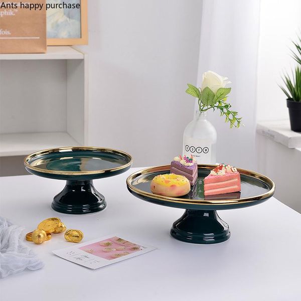 dark green ceramic cake plate gilded household bread snack pastry tray kitchen storage utensils home decoration modern baking & tools
dark green ceramic cake plate gilded household bread snack pastry tray kitchen storage utensils home decoration modern baking & tools