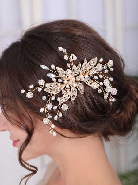 vintage gold wedding headdress flower hair jewelry leaf hair ornaments elegant women hair comb bridal accessories, Silver
vintage gold wedding headdress flower hair jewelry leaf hair ornaments elegant women hair comb bridal accessories, Silver