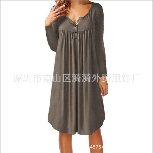 factoryq1x4 long autumn and winter new women's button pleated sleeve loose dress, White;black
factoryq1x4 long autumn and winter new women's button pleated sleeve loose dress, White;black