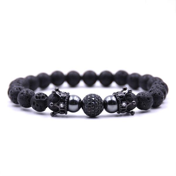 kang hua 2021 personality 5 color 8mm stone bracelet pave cz charm black double crown and ball bracelets for men&women jewelry beaded, stran
kang hua 2021 personality 5 color 8mm stone bracelet pave cz charm black double crown and ball bracelets for men&women jewelry beaded, stran