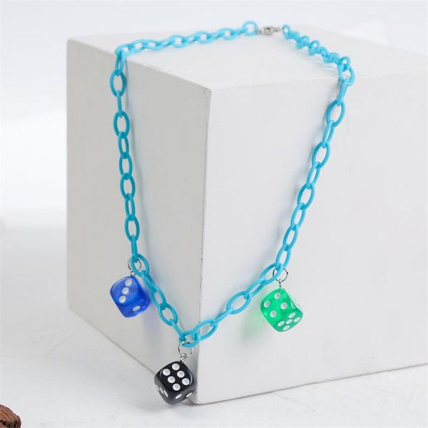 pendant necklaces punk style fashion female black blue green resin dice pendants for women acrylic link chain necklace jewelry, Silver
pendant necklaces punk style fashion female black blue green resin dice pendants for women acrylic link chain necklace jewelry, Silver