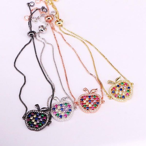 link, chain 6pcs, rainbow micro pave cz crystal bracelets fashion slider link colorful zirconia fruit charm jewelry gifts, Black
link, chain 6pcs, rainbow micro pave cz crystal bracelets fashion slider link colorful zirconia fruit charm jewelry gifts, Black