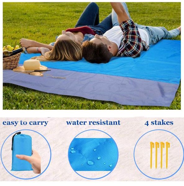 outdoor picnic blanket portable camping ground mat waterproof beach pocket with 4 anchor stakes compact storage bag pads
outdoor picnic blanket portable camping ground mat waterproof beach pocket with 4 anchor stakes compact storage bag pads