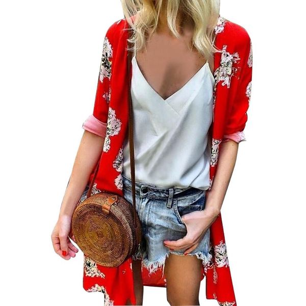 women's blouses & shirts loose daily casual summer women cardigan long sleeve chiffon blouse elegant floral print beach fashion cover, White
women's blouses & shirts loose daily casual summer women cardigan long sleeve chiffon blouse elegant floral print beach fashion cover, White