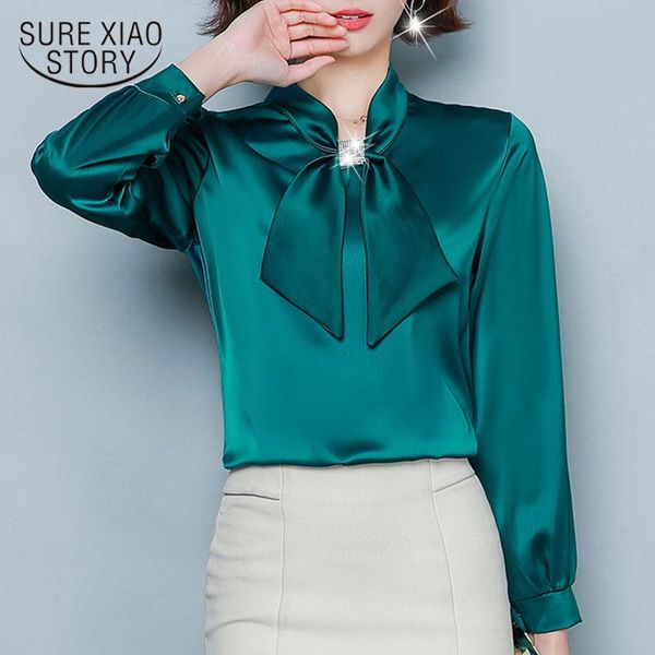 women's blouses & shirts 2021 fall bow silk clothes office lady korean fashion clothing solid loose long sleeve women and blusas mujer, White
women's blouses & shirts 2021 fall bow silk clothes office lady korean fashion clothing solid loose long sleeve women and blusas mujer, White