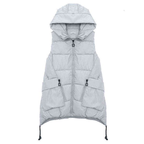 autumn and winter cotton vest women's korean slim hooded warm medium length with thin waistcoat, Black;white
autumn and winter cotton vest women's korean slim hooded warm medium length with thin waistcoat, Black;white