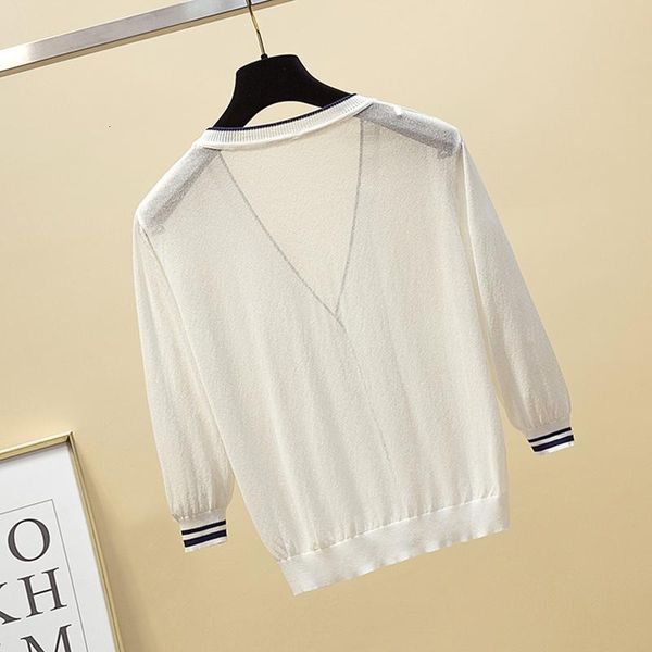 women's t-shirt summer korean fashion simple bracelet sleeve loose white v neck thin women knitted sweater cardigan tee tshirts
women's t-shirt summer korean fashion simple bracelet sleeve loose white v neck thin women knitted sweater cardigan tee tshirts