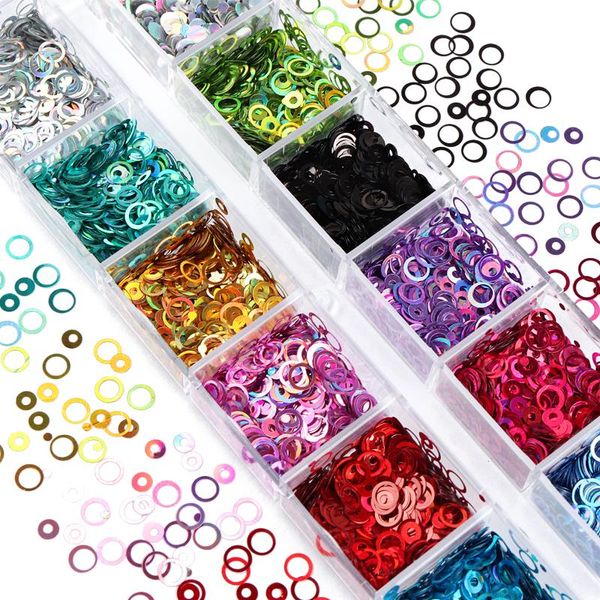 nail art decorations mixed holographic glitter flakes hollow circle ring sequins for uv gel polish manicure accessories, Silver;gold
nail art decorations mixed holographic glitter flakes hollow circle ring sequins for uv gel polish manicure accessories, Silver;gold