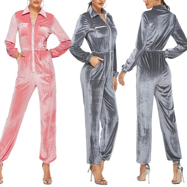 women's jumpsuits & rompers women lapel long sleeve jumpsuit front zipper casual autumn tracksuit outwear gdd99, Black;white
women's jumpsuits & rompers women lapel long sleeve jumpsuit front zipper casual autumn tracksuit outwear gdd99, Black;white