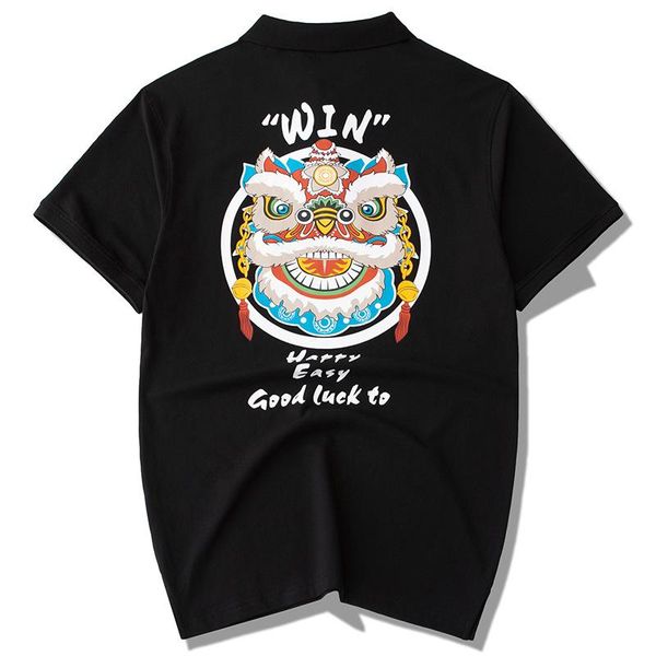men's polos shirts loose business casual good luck to win tees breathable homme t collar short sleeve man clothing wholesale, White;black
men's polos shirts loose business casual good luck to win tees breathable homme t collar short sleeve man clothing wholesale, White;black