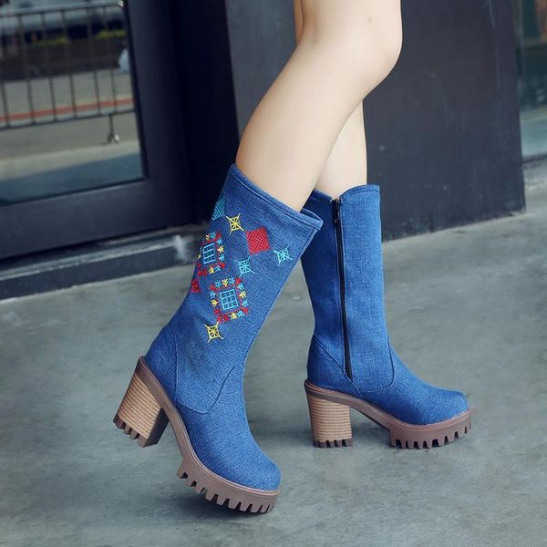 brand women's shoes lady boots zipper round toe winter footwear fashion autumn cowboy lolita high heel mid calf mid-calf, Black
brand women's shoes lady boots zipper round toe winter footwear fashion autumn cowboy lolita high heel mid calf mid-calf, Black