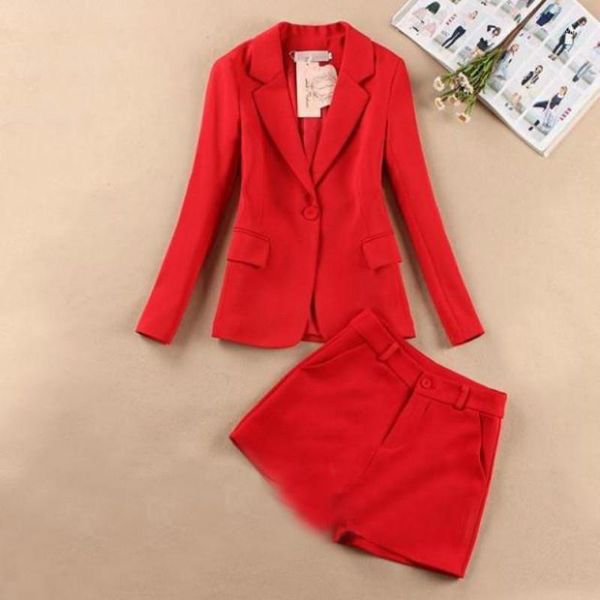 women's tracksuits 2 piece outfits for women suit female red fashion casual temperament office ladies ol business jacket + shorts, Gray
women's tracksuits 2 piece outfits for women suit female red fashion casual temperament office ladies ol business jacket + shorts, Gray