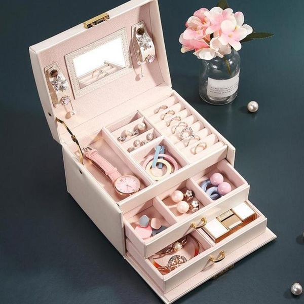 jewelry pouches, bags 2021 fashion simple women 3 layers 2 drawers necklace cosmetics organizer holder storage case, Pink;blue
jewelry pouches, bags 2021 fashion simple women 3 layers 2 drawers necklace cosmetics organizer holder storage case, Pink;blue