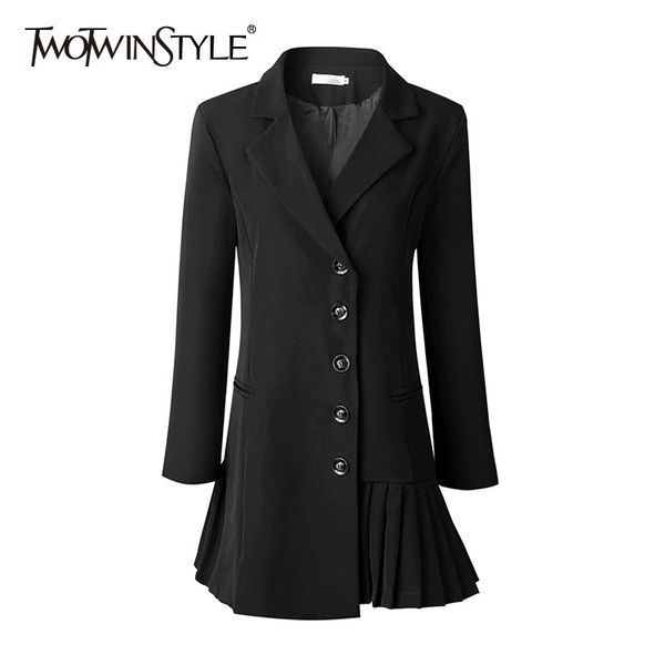 pleated hem patchwork blazer coat for women high waist long sleeve slim female suits spring fashion korean 210524, White;black
pleated hem patchwork blazer coat for women high waist long sleeve slim female suits spring fashion korean 210524, White;black