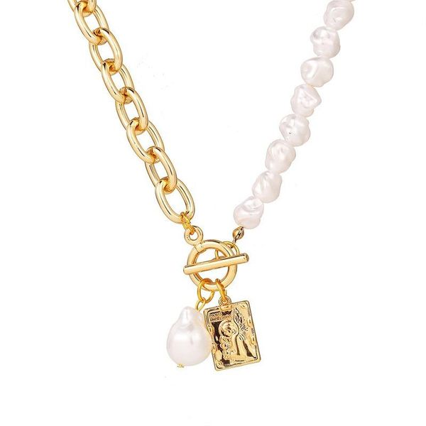 pendant necklaces alloy portrait pearl baroque thick chain necklace for women retro fashion temperament golden metal jewelry wholesale, Silver
pendant necklaces alloy portrait pearl baroque thick chain necklace for women retro fashion temperament golden metal jewelry wholesale, Silver