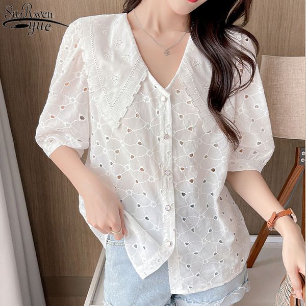 summer shirt women's chiffon blouse short sleeve button solid straight single breasted sweet and blusas 14194 210427, White
summer shirt women's chiffon blouse short sleeve button solid straight single breasted sweet and blusas 14194 210427, White