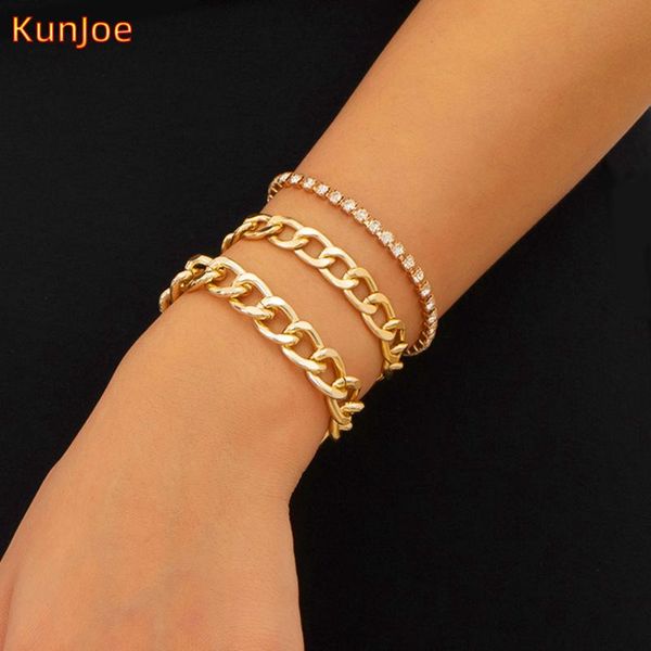 link, chain kunjoe trend retro gold color bracelets set for women simple geometric multilayer dainty crystal bracelet punk jewelry, Black
link, chain kunjoe trend retro gold color bracelets set for women simple geometric multilayer dainty crystal bracelet punk jewelry, Black