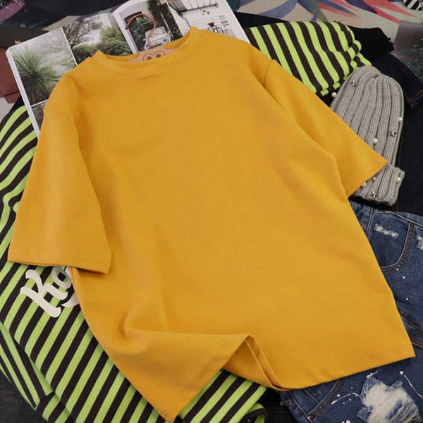 women basic cotton t-shirt summer short sleeve o neck tees ladies casual loose tshirt solid color streetwear bottoming 210526, White
women basic cotton t-shirt summer short sleeve o neck tees ladies casual loose tshirt solid color streetwear bottoming 210526, White