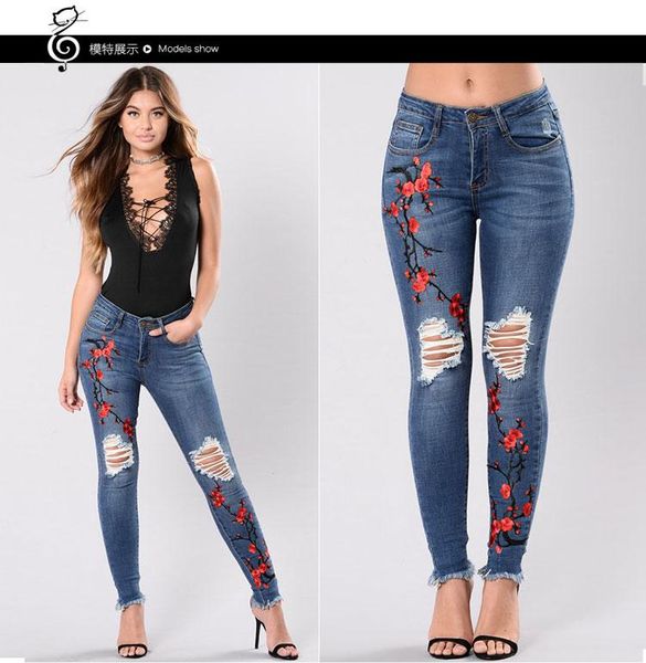 women's vintage embroider flowers skinny boyfriend jeans for women flores big sizes ripped denim s-3xl, Blue
women's vintage embroider flowers skinny boyfriend jeans for women flores big sizes ripped denim s-3xl, Blue