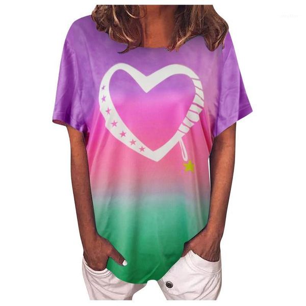 women's blouses & shirts blouse women gradient heart printed casual loose clothing 2021 o neck short sleeve pullover tunic haut femme, White
women's blouses & shirts blouse women gradient heart printed casual loose clothing 2021 o neck short sleeve pullover tunic haut femme, White