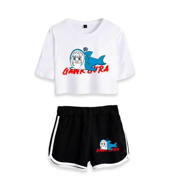 cutey gawr gura two piece set women summer umbilical shirt fashion casual cool women's t-shirt, White
cutey gawr gura two piece set women summer umbilical shirt fashion casual cool women's t-shirt, White