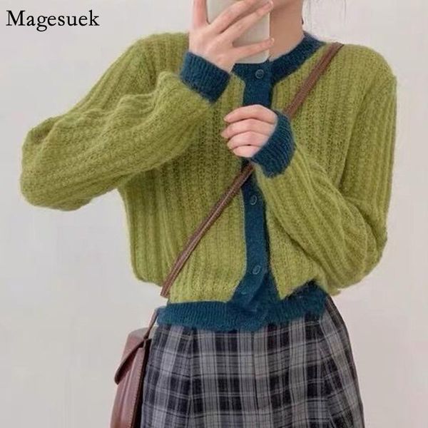 women's knits & tees korean fashion knitted cardigan sweater 2021 autumn casual patchwork vintage women coat pull femme 17332, White
women's knits & tees korean fashion knitted cardigan sweater 2021 autumn casual patchwork vintage women coat pull femme 17332, White