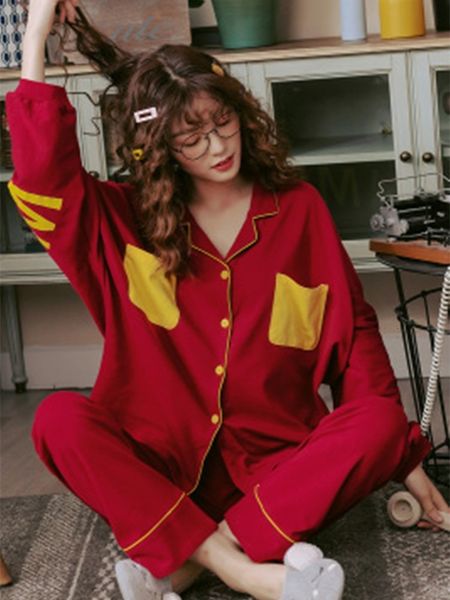 women's sleepwear large size pajama women's spring and autumn long sleeve cotton korean version loose large plus fat 100kg home cl, Black;red
women's sleepwear large size pajama women's spring and autumn long sleeve cotton korean version loose large plus fat 100kg home cl, Black;red