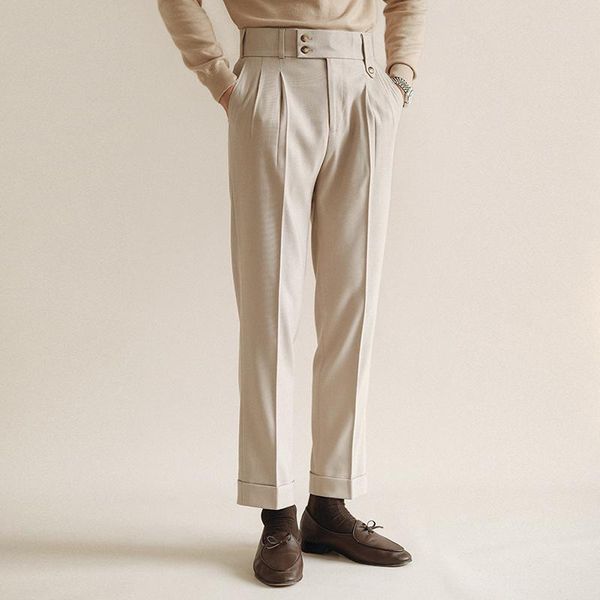 men's suits & blazers high waist straight pants men trousers gentlemen's fashion autumn dress for casual naples versatile drape, White;black
men's suits & blazers high waist straight pants men trousers gentlemen's fashion autumn dress for casual naples versatile drape, White;black
