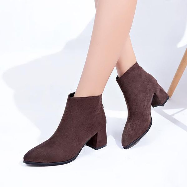 boots fashion winter flock zipper ankle for women shoes woman sewing pointed toe block high heels ladies plus size, Black
boots fashion winter flock zipper ankle for women shoes woman sewing pointed toe block high heels ladies plus size, Black