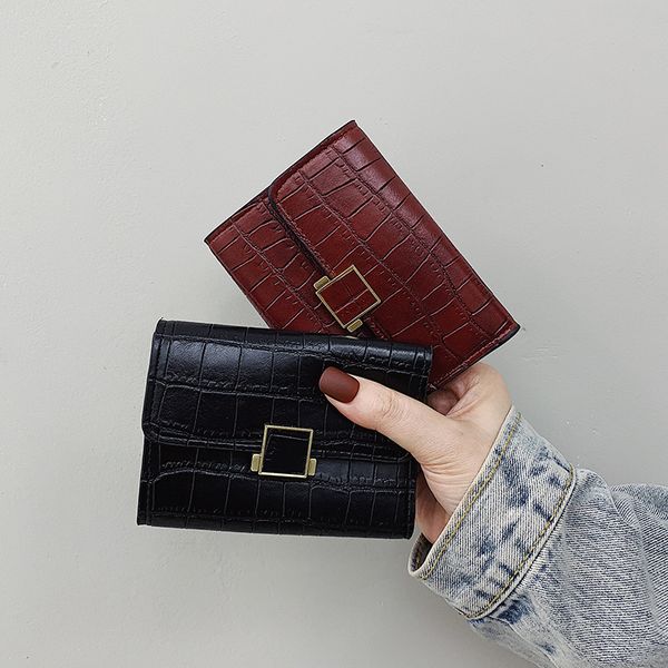 ins small wallet women's short 2021 fresh crocodile folding card bag multi buckle pocket, Red;black
ins small wallet women's short 2021 fresh crocodile folding card bag multi buckle pocket, Red;black