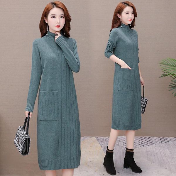 casual dresses turtleneck base sweater dress 2021 autumn and winter korean loose mid-length thick knitted women long pullovers y160, Black;gray
casual dresses turtleneck base sweater dress 2021 autumn and winter korean loose mid-length thick knitted women long pullovers y160, Black;gray