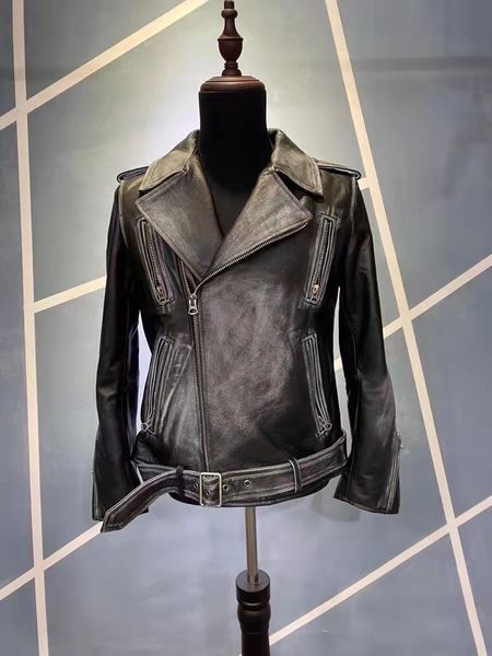 lapel neck men ace black genuine leather jackets vintage ykk zipper outerwear long sleeve slim fit racing suit
lapel neck men ace black genuine leather jackets vintage ykk zipper outerwear long sleeve slim fit racing suit