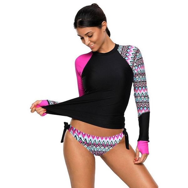 long sleeve tankini women swimwear bikini swimsuit for girls beach upf 50+ rash guards diving suit plus size 26, Black;yellow
long sleeve tankini women swimwear bikini swimsuit for girls beach upf 50+ rash guards diving suit plus size 26, Black;yellow