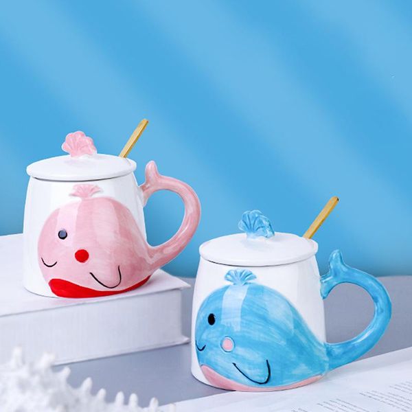 whale ceramic mug beauty glazed milk tea coffee mugs with handel pink blue porcelain drinkware couple gift cup 400ml spoon cover
whale ceramic mug beauty glazed milk tea coffee mugs with handel pink blue porcelain drinkware couple gift cup 400ml spoon cover