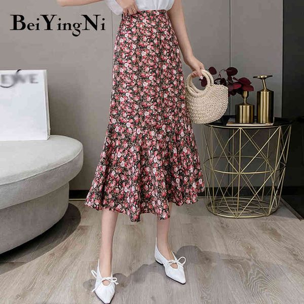 beiyingni high waist mermaid skirt women vintage floral print boho beach casual woman's skirts chiffon summer midi saias mujer 210416, Black
beiyingni high waist mermaid skirt women vintage floral print boho beach casual woman's skirts chiffon summer midi saias mujer 210416, Black
