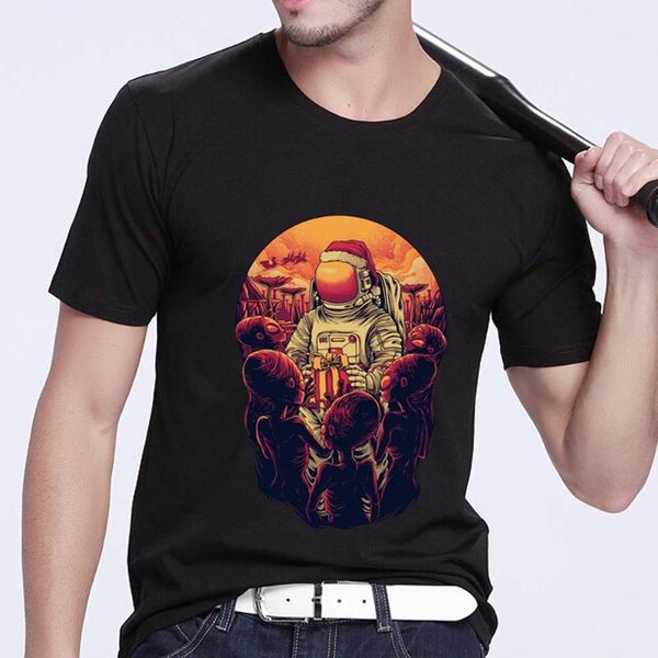men's t-shirts street black t-shirt casual cartoon big pattern astronaut print series round neck commuter slim clothing, White;black
men's t-shirts street black t-shirt casual cartoon big pattern astronaut print series round neck commuter slim clothing, White;black