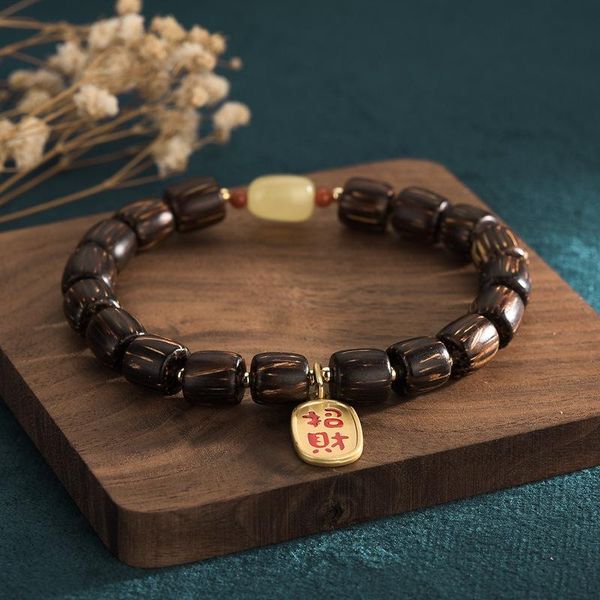 beaded, strands medal agarwood wood bracelet men's and women's natal prayer beads ox year gold-plated multi-treasure crystal, Black
beaded, strands medal agarwood wood bracelet men's and women's natal prayer beads ox year gold-plated multi-treasure crystal, Black