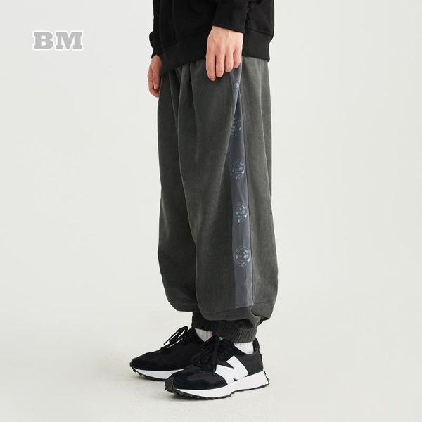 men's pants american hip hop casual sports spring loose couple sweatpants side patchwork running joggers men clothing, Black
men's pants american hip hop casual sports spring loose couple sweatpants side patchwork running joggers men clothing, Black