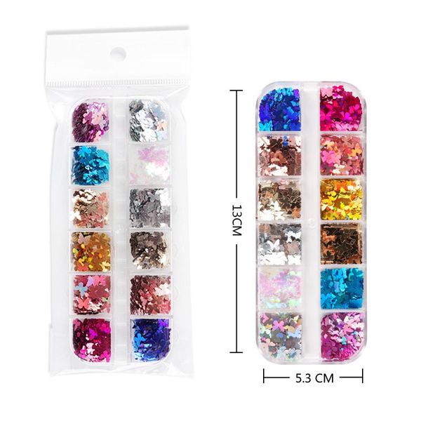 nail art decorations 12 girds fluorescence glitter sequins butterfly sticker neon 3d fimo flakes laser slices colorful decoration, Silver;gold
nail art decorations 12 girds fluorescence glitter sequins butterfly sticker neon 3d fimo flakes laser slices colorful decoration, Silver;gold