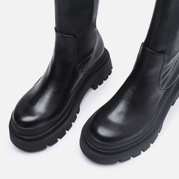 New Women Mid Calf Boots Thick Bottom Winter Shoes For Ladies Fashion Cool Short Boots Club Woman Footwear Size 35-40, Black
New Women Mid Calf Boots Thick Bottom Winter Shoes For Ladies Fashion Cool Short Boots Club Woman Footwear Size 35-40, Black