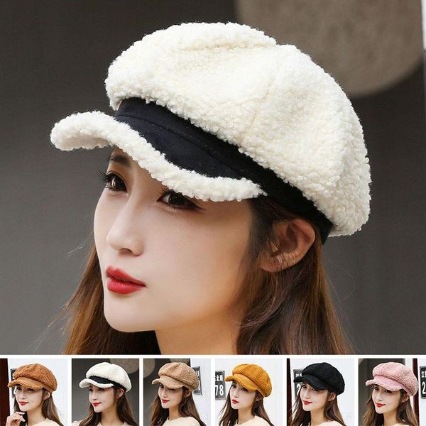 stingy brim hats autumn winter women's berets black white sboy caps faux lamb wool octagonal hat for female outdoor street painter tour, Blue;gray
stingy brim hats autumn winter women's berets black white sboy caps faux lamb wool octagonal hat for female outdoor street painter tour, Blue;gray