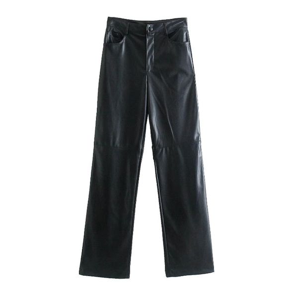 women's pants & capris za women autumn straight pantalon high waist faux leather full length trousers buttons zipper office lady pu str, Black;white
women's pants & capris za women autumn straight pantalon high waist faux leather full length trousers buttons zipper office lady pu str, Black;white