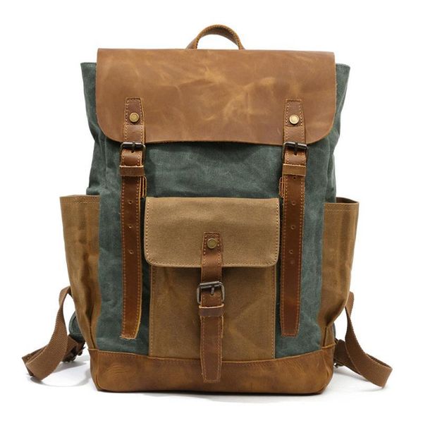 backpack oil wax canvas cow leather backpacks waterproof rucksacks 15" lap daypacks large capacity vintage mochilas school bag
backpack oil wax canvas cow leather backpacks waterproof rucksacks 15" lap daypacks large capacity vintage mochilas school bag