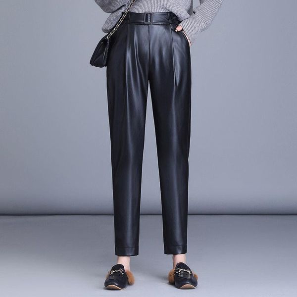 women's pants & capris women 2021 fashion autumn winter high waist real leather female loose harem trousers ladies elegant pocket x290, Black;white
women's pants & capris women 2021 fashion autumn winter high waist real leather female loose harem trousers ladies elegant pocket x290, Black;white