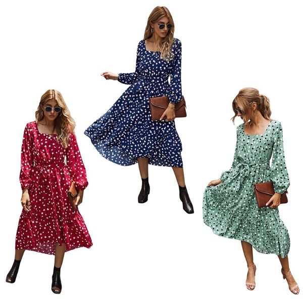 casual dresses women polka dot elegant square collar long sleeve waist belt dress summer loose streetwear clothes, Black;gray
casual dresses women polka dot elegant square collar long sleeve waist belt dress summer loose streetwear clothes, Black;gray