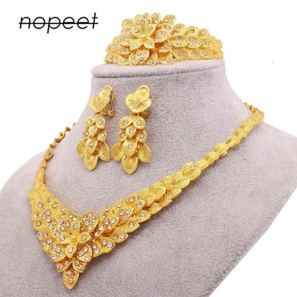 jewelry set nopeet dubai 24k gold plated set nigerian bride necklace ring earring bracelet four piece, Slivery;golden
jewelry set nopeet dubai 24k gold plated set nigerian bride necklace ring earring bracelet four piece, Slivery;golden