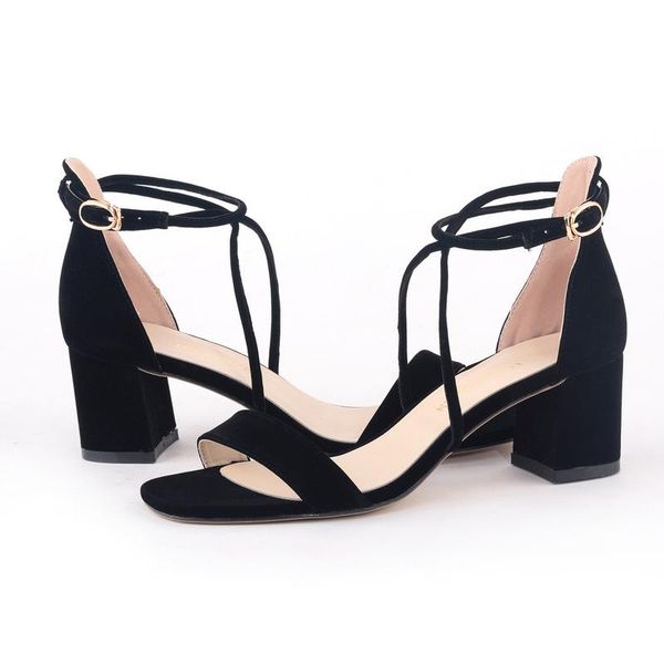 women sandals office summer ladies round toe flock 3-5cm thick high heels buckle strap zapatos de mujer shoes size 35-42, Black
women sandals office summer ladies round toe flock 3-5cm thick high heels buckle strap zapatos de mujer shoes size 35-42, Black