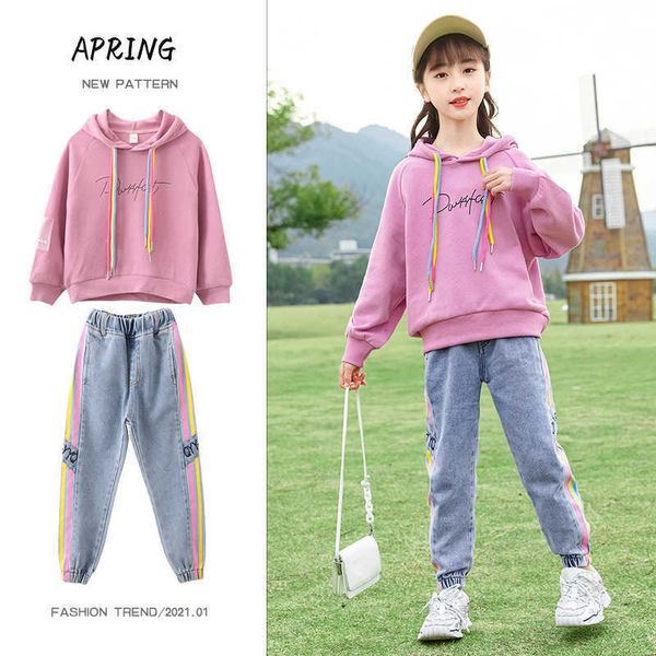 girls' set 2021 autumn new korean girls' middle and large children's color rope solid color hooded sweater leisure two-piece, White
girls' set 2021 autumn new korean girls' middle and large children's color rope solid color hooded sweater leisure two-piece, White